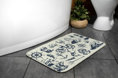 Tapis bain Symboles de la mer