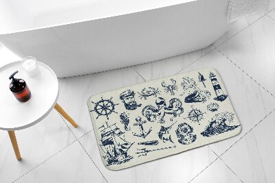 Tapis bain Symboles de la mer