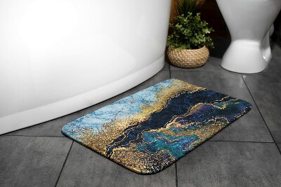 Tapis salle de bain Marbre bleu
