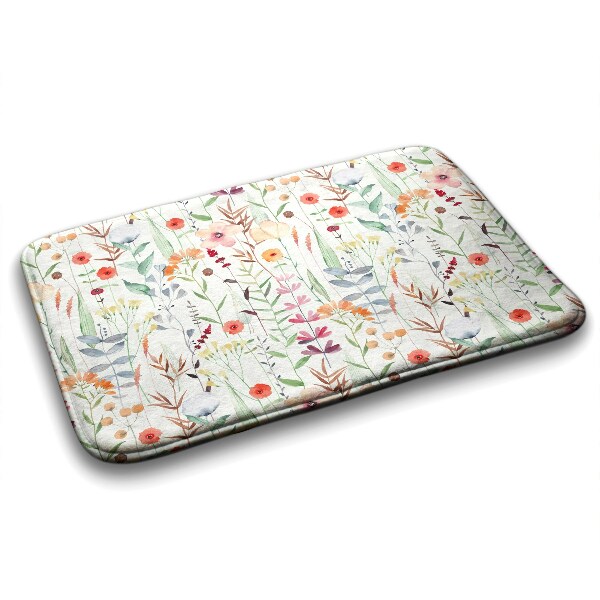 Tapis salle de bain Motif de plantes et de fleurs