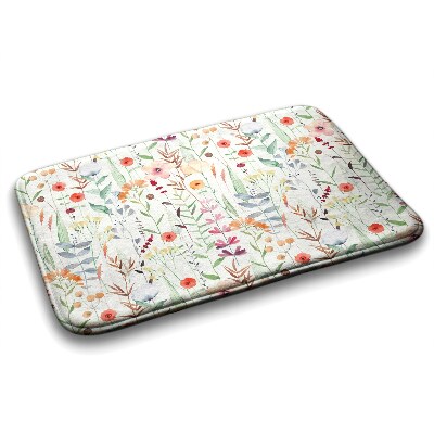 Tapis salle de bain Motif de plantes et de fleurs