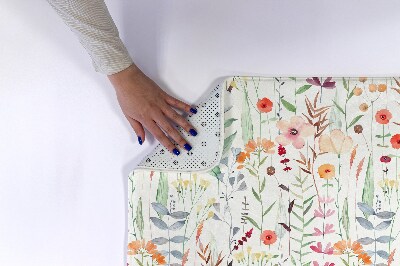 Tapis salle de bain Motif de plantes et de fleurs