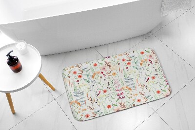 Tapis salle de bain Motif de plantes et de fleurs