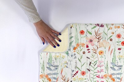 Tapis salle de bain Motif de plantes et de fleurs