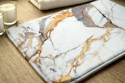 Tapis salle de bain Marbre blanc