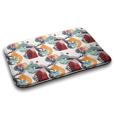 Tapis de bain Motif oiseaux fleurs