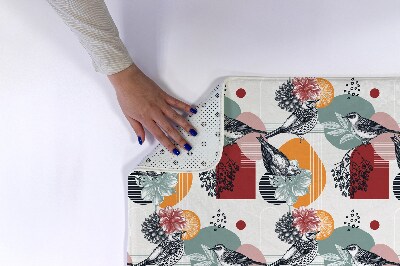 Tapis de bain Motif oiseaux fleurs