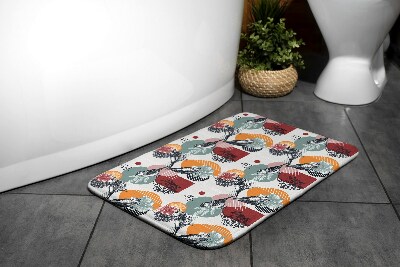 Tapis de bain Motif oiseaux fleurs