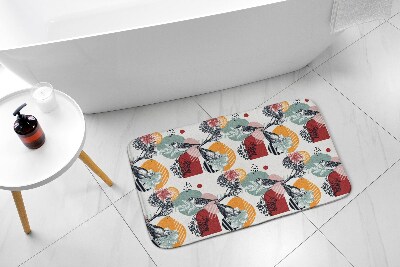 Tapis de bain Motif oiseaux fleurs