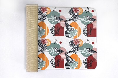 Tapis de bain Motif oiseaux fleurs
