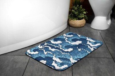 Tapis salle de bain Vagues japonaises