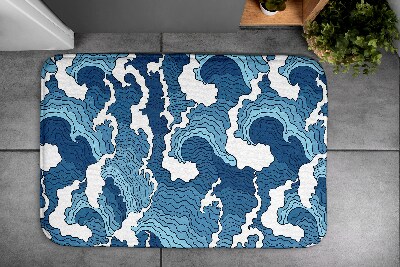 Tapis salle de bain Vagues japonaises