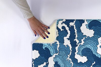 Tapis salle de bain Vagues japonaises