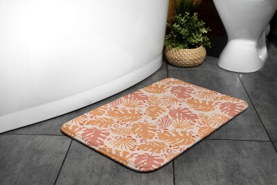 Tapis de salle de bain Motif de feuilles de monstera