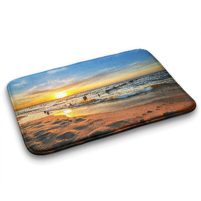 Tapis bain Plage du coucher du soleil