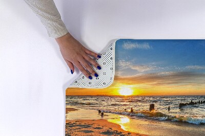 Tapis bain Plage du coucher du soleil