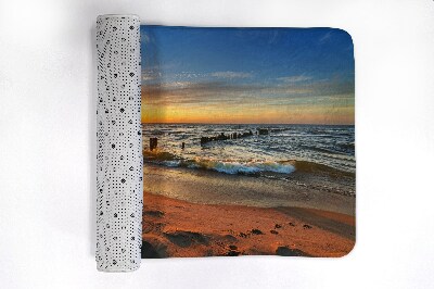 Tapis bain Plage du coucher du soleil