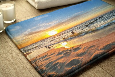 Tapis bain Plage du coucher du soleil