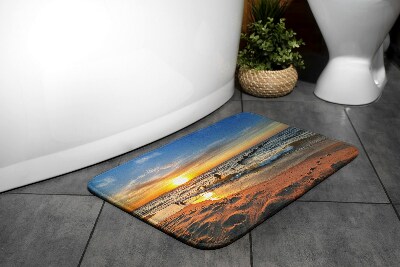 Tapis bain Plage du coucher du soleil