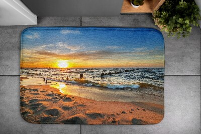 Tapis bain Plage du coucher du soleil
