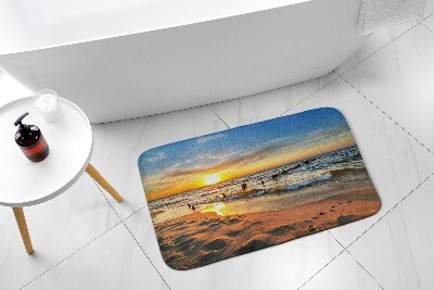 Tapis bain Plage du coucher du soleil