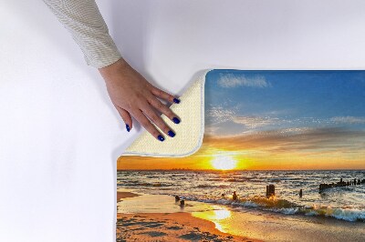 Tapis bain Plage du coucher du soleil