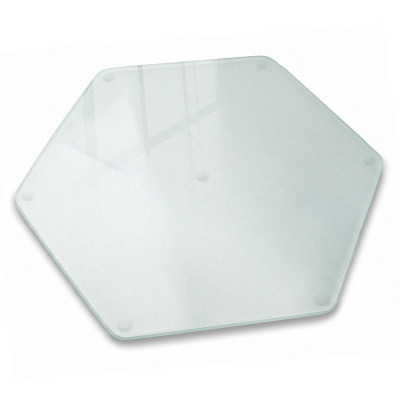 Planche à découper en verre hexagonale translucide