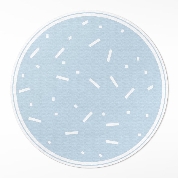 Tapis rond en vinyle Paillettes blanches sur fond bleu