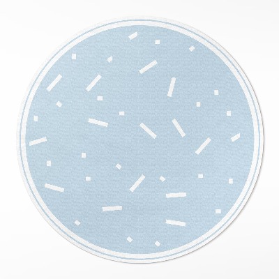 Tapis rond en vinyle Paillettes blanches sur fond bleu