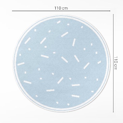 Tapis rond en vinyle Paillettes blanches sur fond bleu