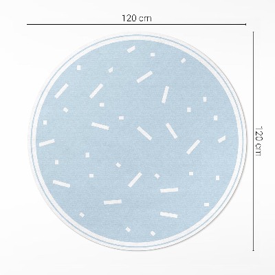 Tapis rond en vinyle Paillettes blanches sur fond bleu