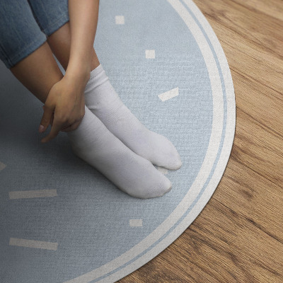 Tapis rond en vinyle Paillettes blanches sur fond bleu