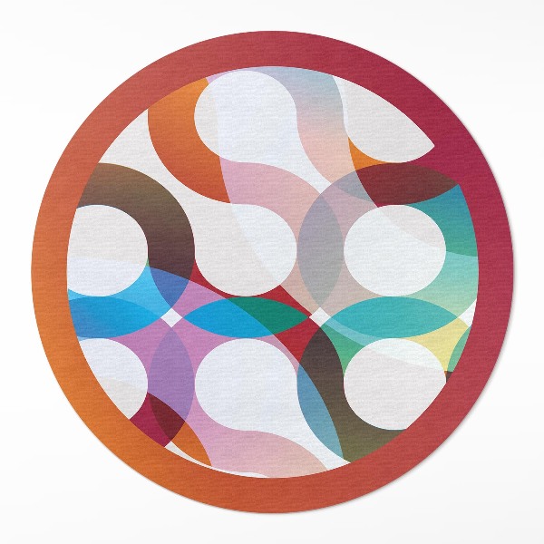 Tapis rond en vinyle Roues colorées modernes