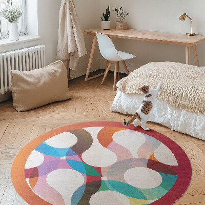 Tapis rond en vinyle Roues colorées modernes