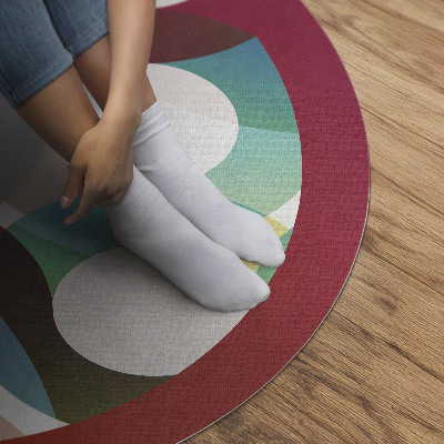 Tapis rond en vinyle Roues colorées modernes