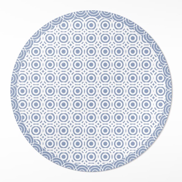 Tapis rond en vinyle Mosaïque de petits cercles de style grec