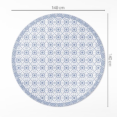 Tapis rond en vinyle Mosaïque de petits cercles de style grec