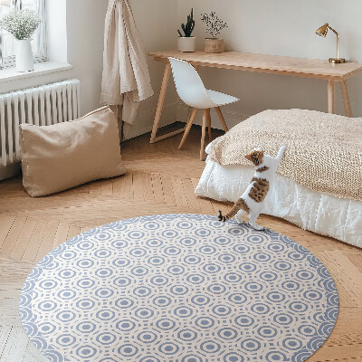 Tapis rond en vinyle Mosaïque de petits cercles de style grec