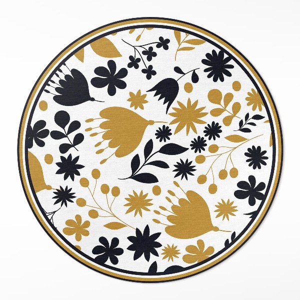 Tapis vinyle Illustration de fleurs et de feuilles dans une prairie