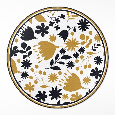 Tapis vinyle Illustration de fleurs et de feuilles dans une prairie