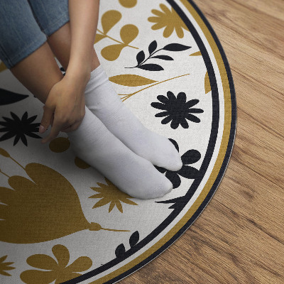 Tapis vinyle Illustration de fleurs et de feuilles dans une prairie