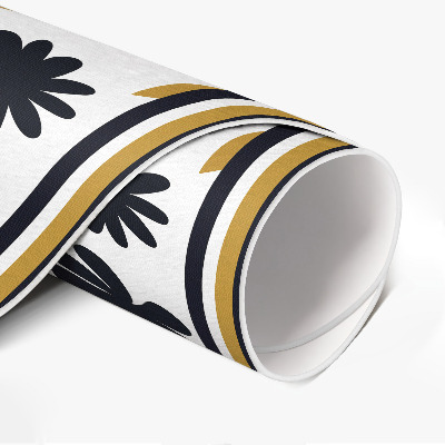 Tapis vinyle Illustration de fleurs et de feuilles dans une prairie