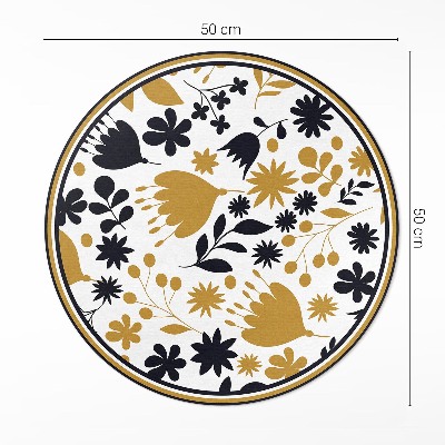 Tapis vinyle Illustration de fleurs et de feuilles dans une prairie