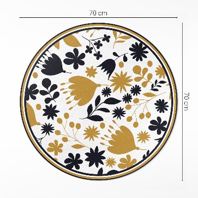 Tapis vinyle Illustration de fleurs et de feuilles dans une prairie