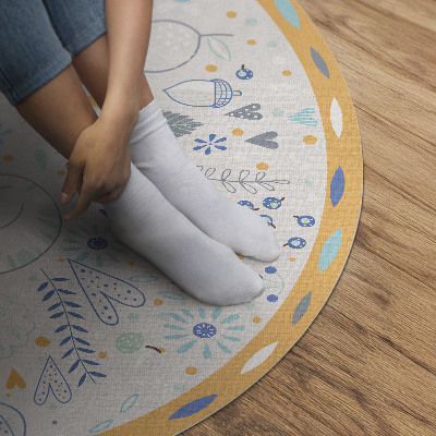 Tapis rond en vinyle Fleurs sauvages aux couleurs pastel