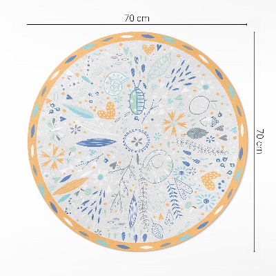 Tapis rond en vinyle Fleurs sauvages aux couleurs pastel