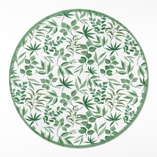 Tapis rond en vinyle Feuilles à l'aquarelle dans un style délicat