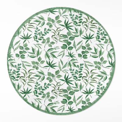 Tapis rond en vinyle Feuilles à l'aquarelle dans un style délicat