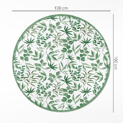 Tapis rond en vinyle Feuilles à l'aquarelle dans un style délicat