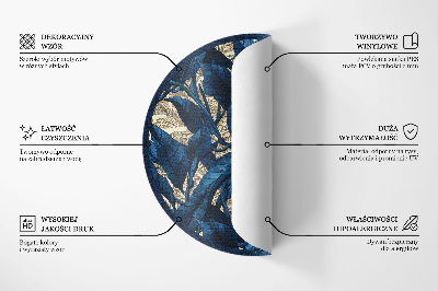 Tapis rond en vinyle Feuilles à l'aquarelle dans un style délicat